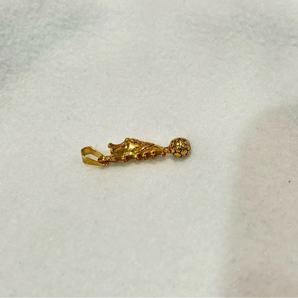 Gold Soccer Ball Charm Pendant